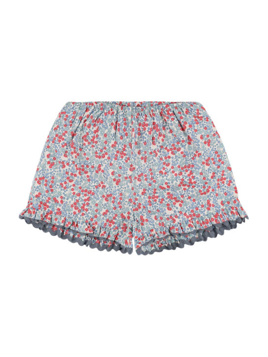 Konges Sløjd: Floral organic cotton poplin shorts - Mavi/Renkli - kids-girls_0 | Luisa Via Roma