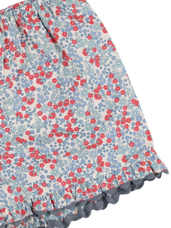 Konges Sløjd: Floral organic cotton poplin shorts - Mavi/Renkli - kids-girls_1 | Luisa Via Roma