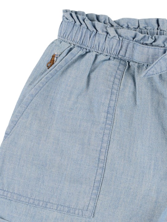 Polo Ralph Lauren: Shorts in cotone chambray - Celeste - kids-girls_1 | Luisa Via Roma