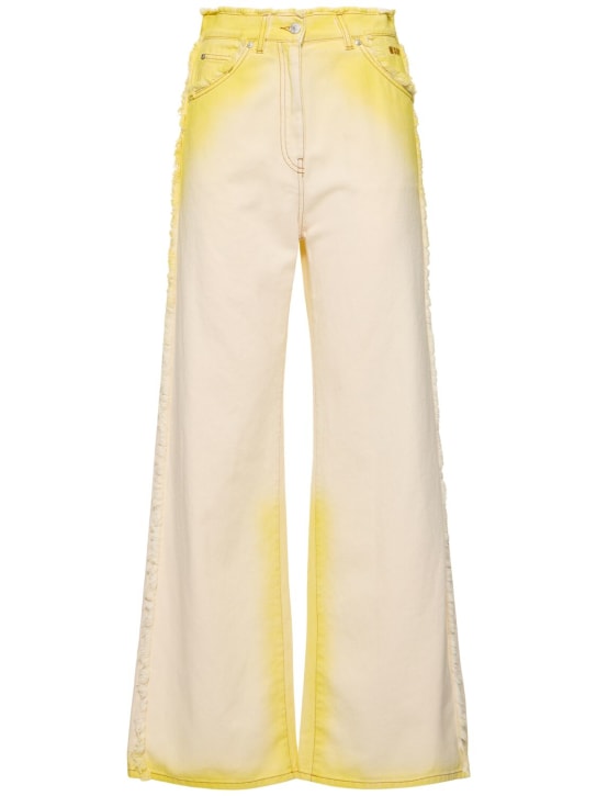 MSGM: Ausgeblichene Denim-Jeans mit geradem Schnitt - Gelb - women_0 | Luisa Via Roma