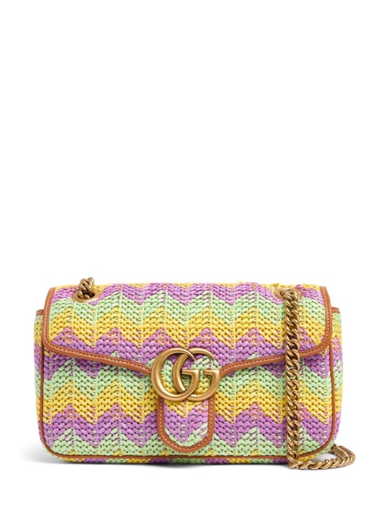 Gucci: Bolso pequeño GG Marmont de crochet - Multicolor - women_0 | Luisa Via Roma