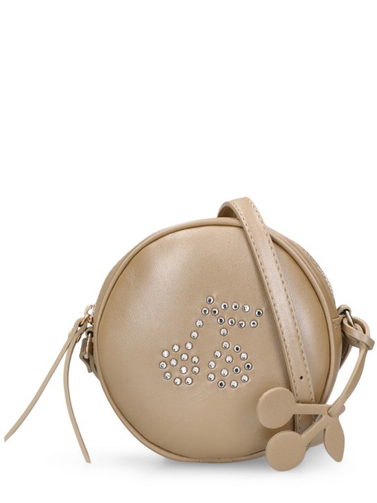 Bonpoint: Embellished leather shoulder bag - Altın Rengi - kids-girls_0 | Luisa Via Roma