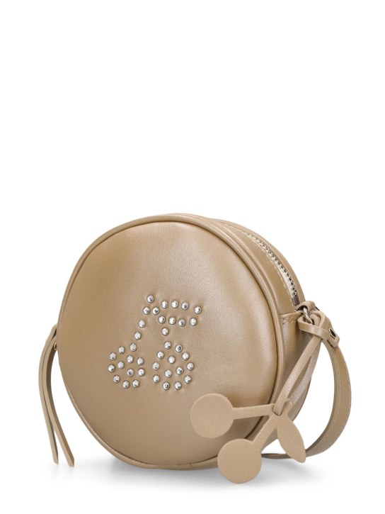 Bonpoint: Embellished leather shoulder bag - Altın Rengi - kids-girls_1 | Luisa Via Roma