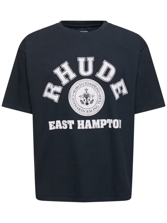 RHUDE: Hampton Catamaran 티셔츠 - Vintage Black - men_0 | Luisa Via Roma