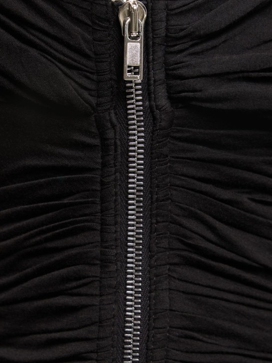 Rick Owens: Lido draped cotton asymmetric midi dress - women_3 | Luisa Via Roma