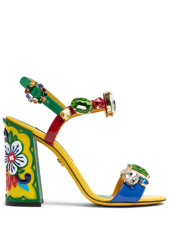 Dolce&Gabbana: Sandalias Keira de charol 105mm - Multicolor - women_0 | Luisa Via Roma