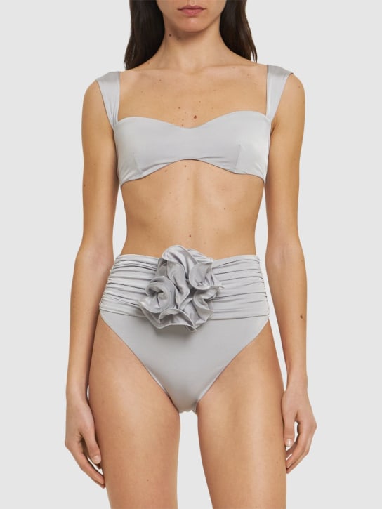 Magda Butrym: Lycra bikini top - Açık Gri - women_1 | Luisa Via Roma