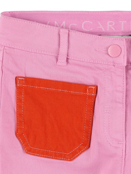 Stella Mccartney Kids: Cotton gabardine pants - Pembe - kids-girls_1 | Luisa Via Roma