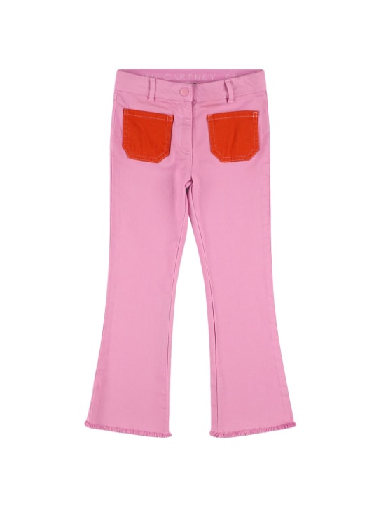 Stella Mccartney Kids: Cotton gabardine pants - Pink - kids-girls_0 | Luisa Via Roma