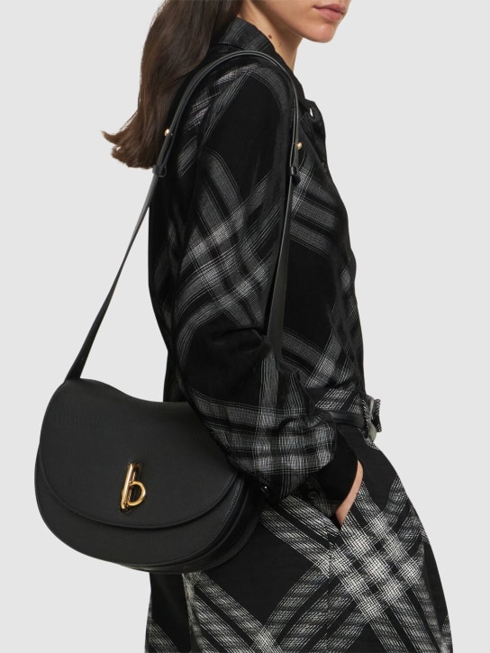 Burberry: Medium Rocking Horse leather bag - Black - women_1 | Luisa Via Roma