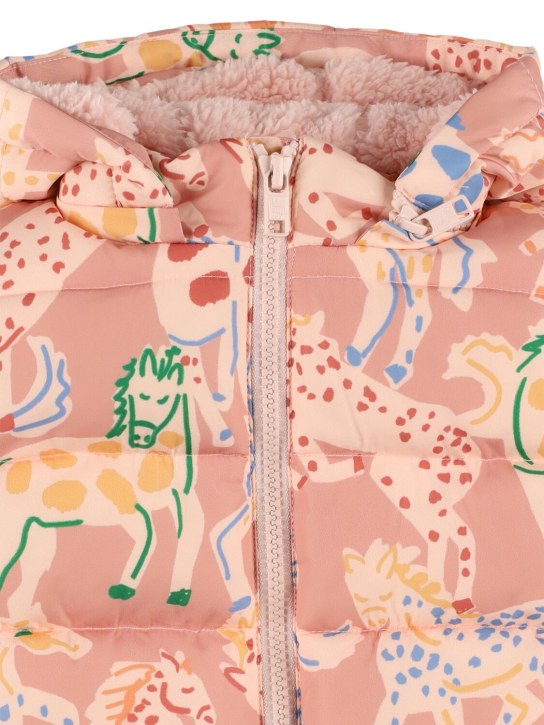 Stella Mccartney Kids: Printed poly puffer jacket - Pink/Multi - kids-girls_1 | Luisa Via Roma
