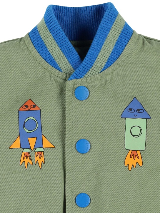 Stella Mccartney Kids: Printed cotton gabardine bomber jacket - Green - kids-boys_1 | Luisa Via Roma