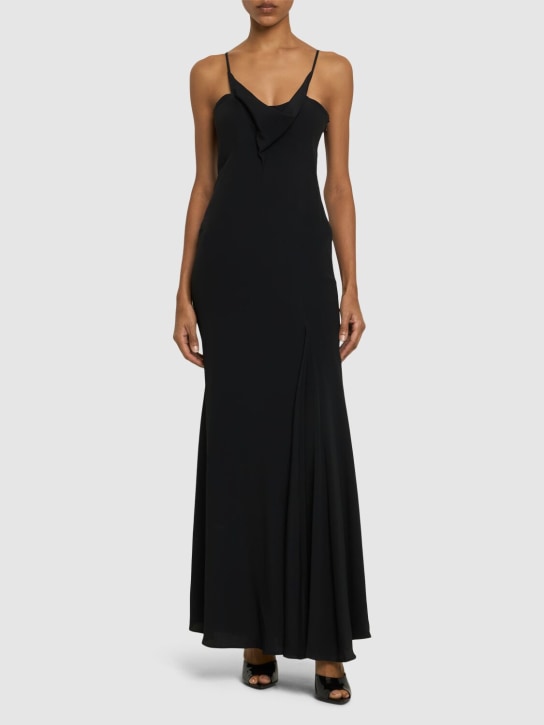 Isabel Marant: Kapri acetate & silk long dress - Black - women_1 | Luisa Via Roma