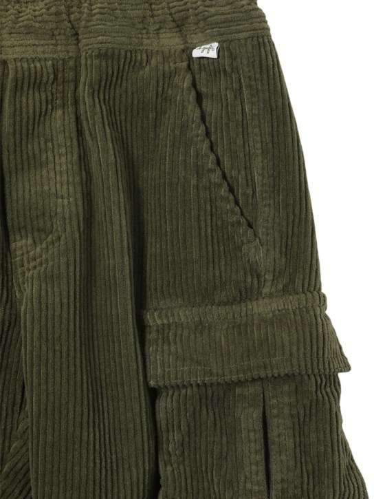 Il Gufo: Pantalon en coton côtelé stretch - Vert - kids-boys_1 | Luisa Via Roma