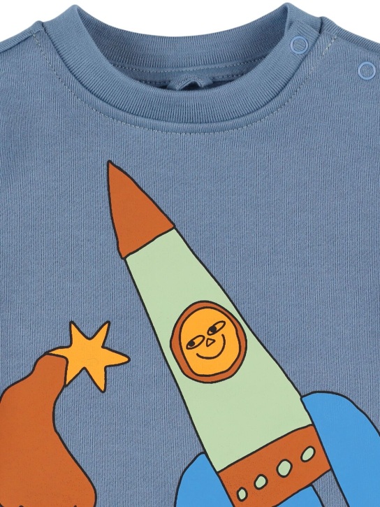 Stella Mccartney Kids: Bedrucktes Sweatshirt aus Baumwolle - Blau - kids-boys_1 | Luisa Via Roma