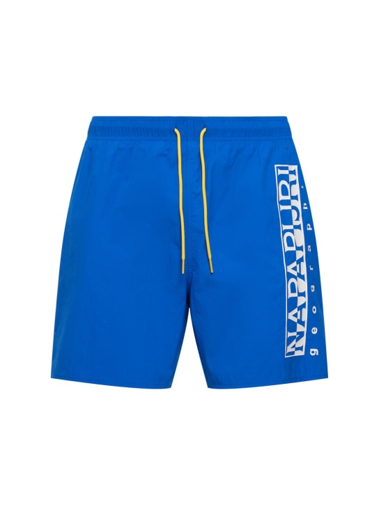 Napapijri: V-Box 1科技织物沙滩裤 - 蓝琉璃色 - men_0 | Luisa Via Roma