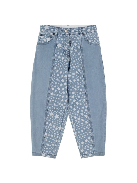 Stella Mccartney Kids: Pantalones de denim de algodón estampados - Azul - kids-girls_0 | Luisa Via Roma