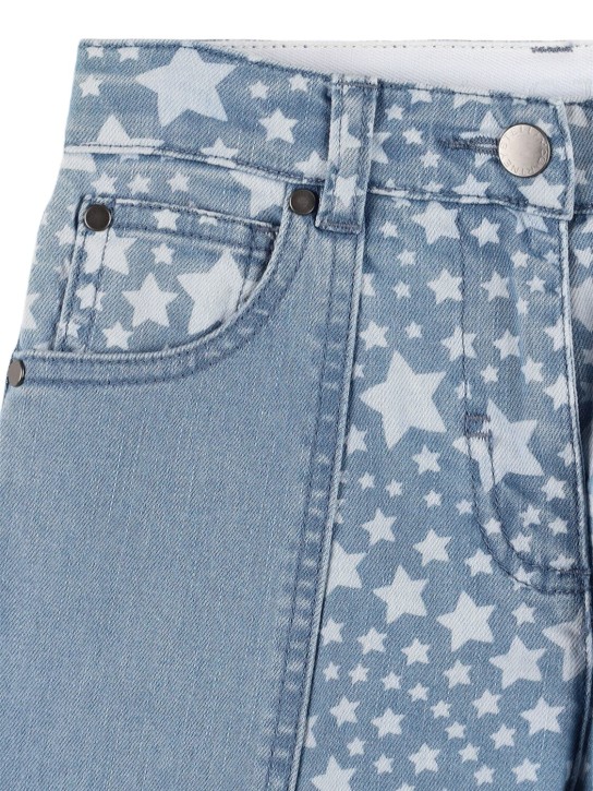 Stella Mccartney Kids: Pantalones de denim de algodón estampados - Azul - kids-girls_1 | Luisa Via Roma