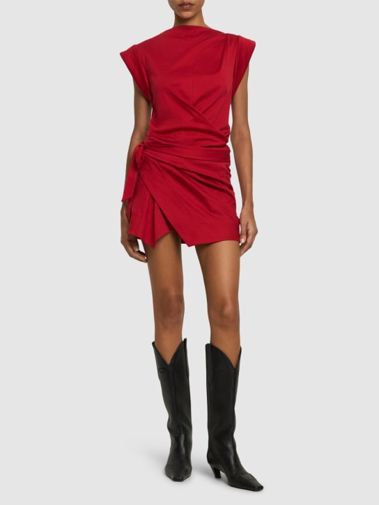 Isabel Marant: Minifalda de algodón - Rojo Escarlata - women_1 | Luisa Via Roma