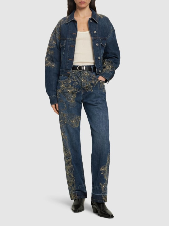 Isabel Marant: Jeans mit Stickerei „Irina“ - Blau - women_1 | Luisa Via Roma