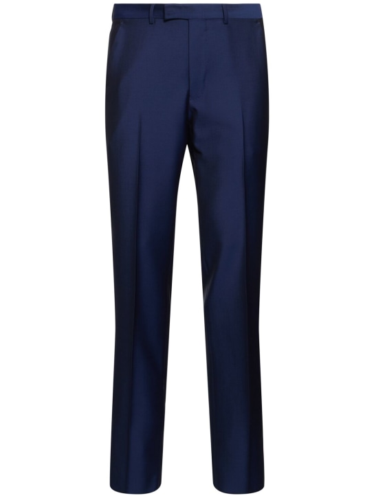 Zegna: Wool & mohair tailored suit - Utility Blue - men_7 | Luisa Via Roma