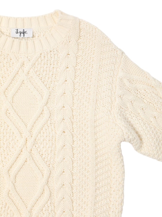 Il Gufo: Cotton & wool knit sweater - White - kids-girls_1 | Luisa Via Roma