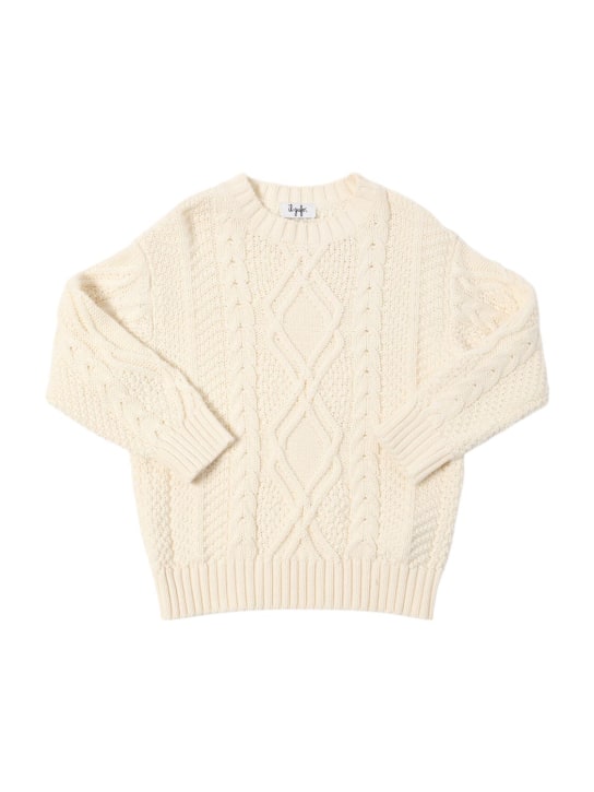 Il Gufo: Cotton & wool knit sweater - White - kids-boys_0 | Luisa Via Roma