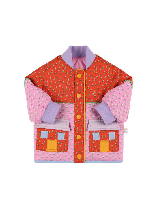 Stella Mccartney Kids: Printed viscose twill jacket - Pink/Multi - kids-girls_0 | Luisa Via Roma