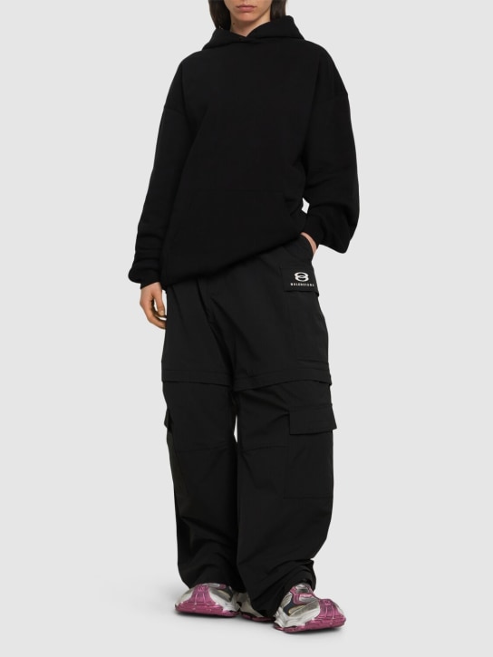 Balenciaga: 轻薄科技织物工装裤 - 黑色 - women_1 | Luisa Via Roma