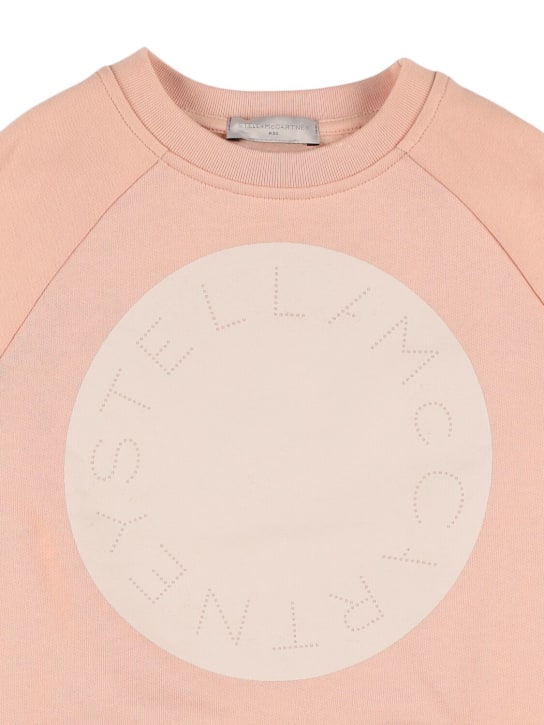 Stella Mccartney Kids: Sweat-shirt en coton à logo - Rose - kids-girls_1 | Luisa Via Roma