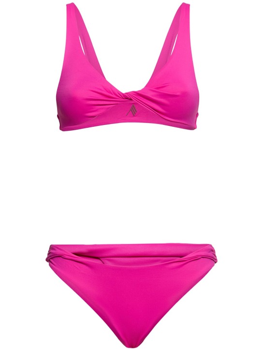 The Attico: Lycra bandeau bikini set - Fuchsia - women_0 | Luisa Via Roma