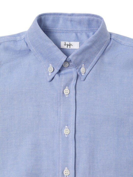 Il Gufo: Camisa de algodón Oxford - Azul Claro - kids-boys_1 | Luisa Via Roma