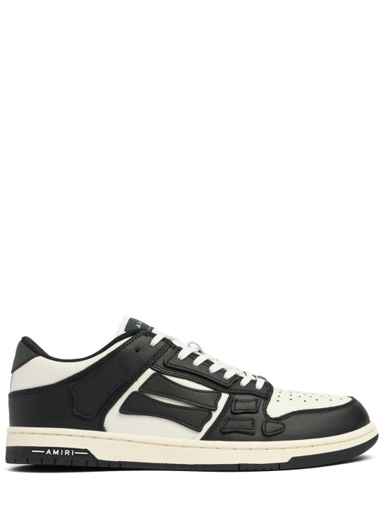 Amiri: LVR Exclusive Skel-Top leather sneakers - Siyah/Beyaz - men_0 | Luisa Via Roma