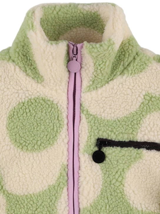 Stella Mccartney Kids: Printed teddy fleece jacket - Yeşil/Beyaz - kids-girls_1 | Luisa Via Roma