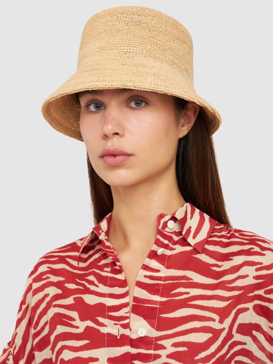LACK OF COLOR: Inca straw raffia bucket hat - Natural - women_1 | Luisa Via Roma