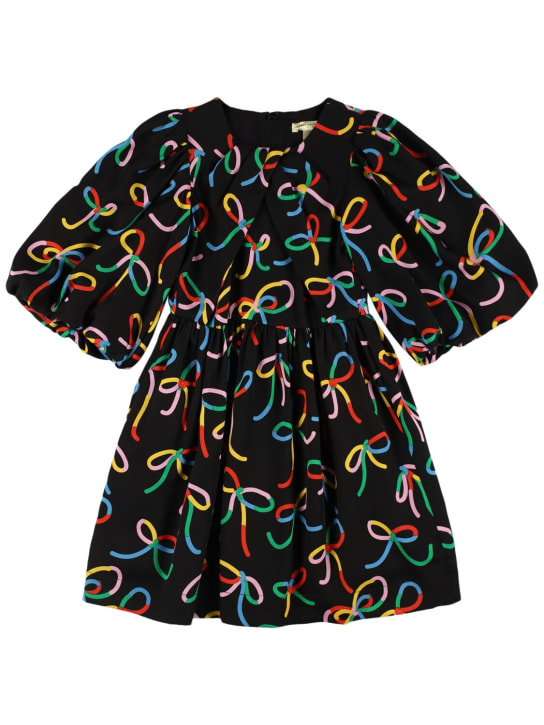 Stella Mccartney Kids: Printed lyocell dress - Black/Multi - kids-girls_0 | Luisa Via Roma