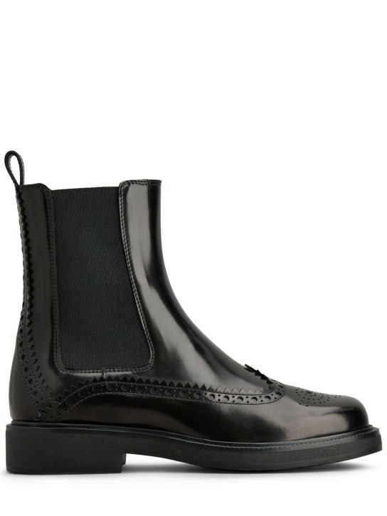 Tod's: 20mm Patent leather ankle boots - Black - women_0 | Luisa Via Roma
