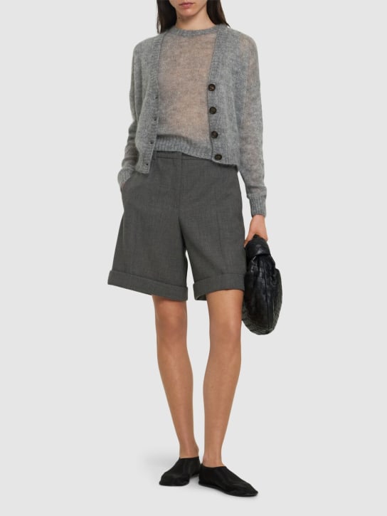 Jil Sander: Wool canvas shorts - Grey - women_1 | Luisa Via Roma