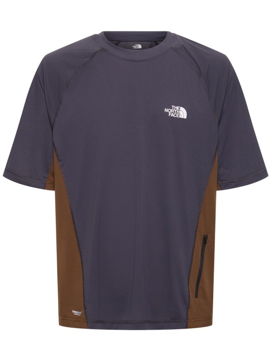 The North Face: Soukuu trail run short sleeve t-shirt - Grey/Brown - men_0 | Luisa Via Roma