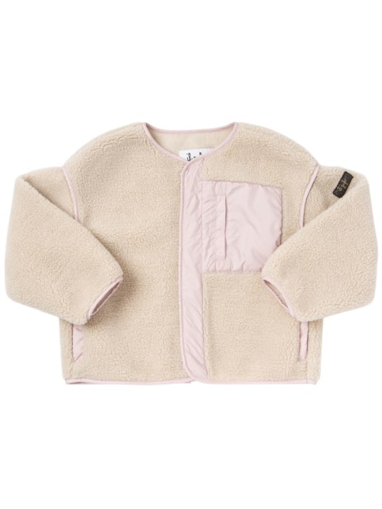 Il Gufo: Veste en teddy avec insert en nylon - Beige/Rose - kids-girls_0 | Luisa Via Roma