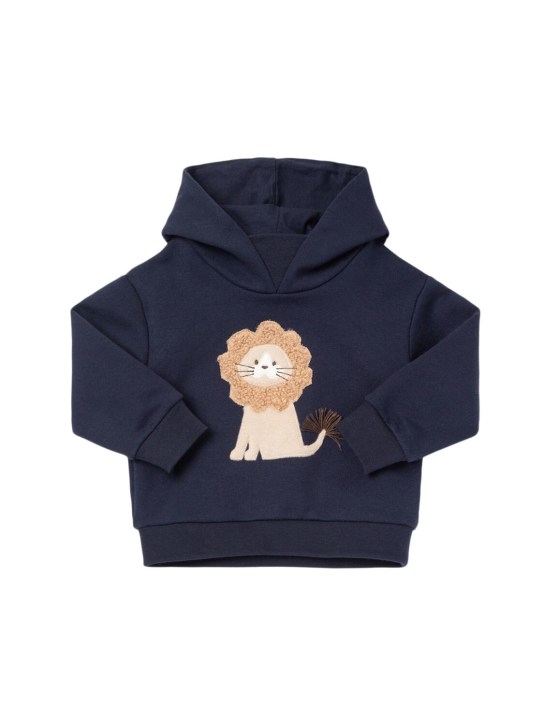 Il Gufo: Sweatshirt aus Baumwolle und Teddy-Trainingshose - Blau/Beige - kids-boys_1 | Luisa Via Roma