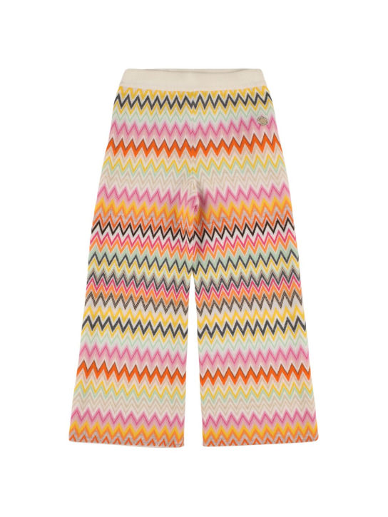 Missoni: Pantalon en maille de laine à motif zig zag - Multicolore - kids-girls_0 | Luisa Via Roma