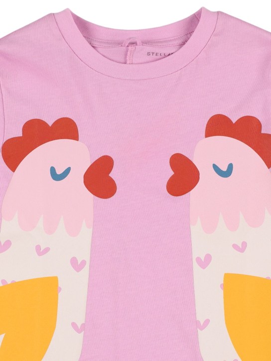 Stella Mccartney Kids: Printed cotton jersey long sleeve top - Pink - kids-girls_1 | Luisa Via Roma