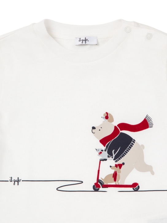 Il Gufo: Camiseta de jersey de algodón estampada - Blanco - kids-girls_1 | Luisa Via Roma