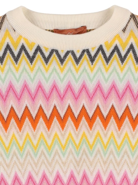 Missoni: Pull en maille de laine jacquard à motif zig zag - Multicolore - kids-girls_1 | Luisa Via Roma