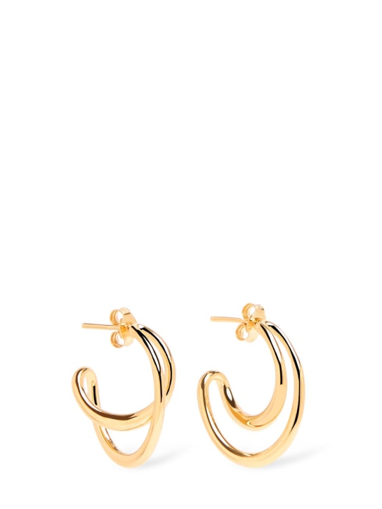 Charlotte Chesnais: Mini Initial vermeil hoop earrings - Altın Rengi - women_0 | Luisa Via Roma