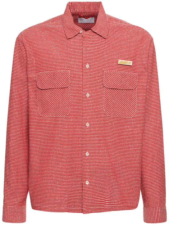 4SDesigns: Cotton bouclé shirt - Red - men_0 | Luisa Via Roma