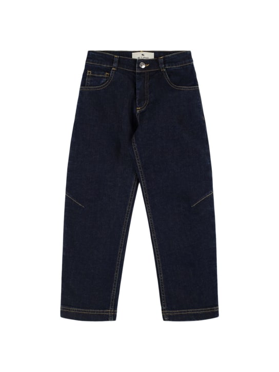 Etro: Jeans de algodón stretch - Azul Oscuro - kids-boys_0 | Luisa Via Roma