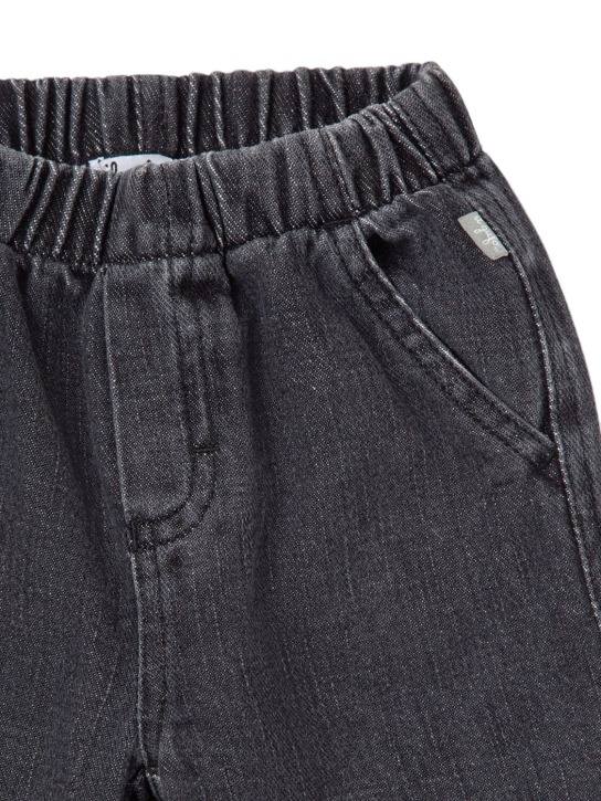 Il Gufo: Pantalon en denim de coton stretch - Noir - kids-boys_1 | Luisa Via Roma