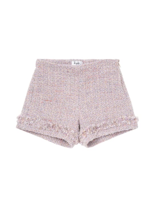 Il Gufo: Wool blend shorts - Purple/Pink - kids-girls_0 | Luisa Via Roma